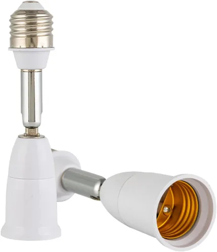 Miniatura 5 de Adaptador extensor de enchufe de bombilla E26/E27, accesorio de luz flexible de 180 grados E26/E27 a E26/E27 Base ajustable E26/E27 Extensor