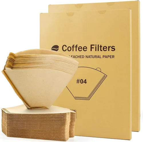 Miniatura 11 de 100 filtros de café en cono #4 de 8 a 12 tazas, papel natural sin blanquear, filtros de café desechables, 4 papel de cono, filtros de papel