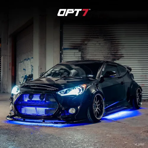 Miniatura 2 de OPT7 Aura PRO - Kit de iluminación LED Bluetooth de 4 piezas para rejilla Tiras multicolor de 12 pulgadas con SoundSync - Valencia de parrilla
