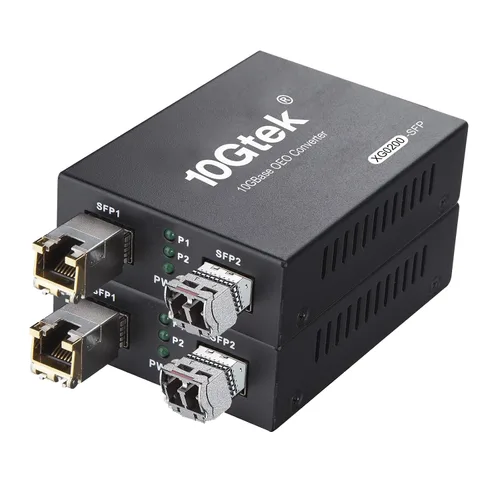 Miniatura 9 de 10Gtek un par de convertidores de medios bidi de Ethernet Gigabit, convertidor de fibra LC única de modo único a Ethernet RJ45 para X1