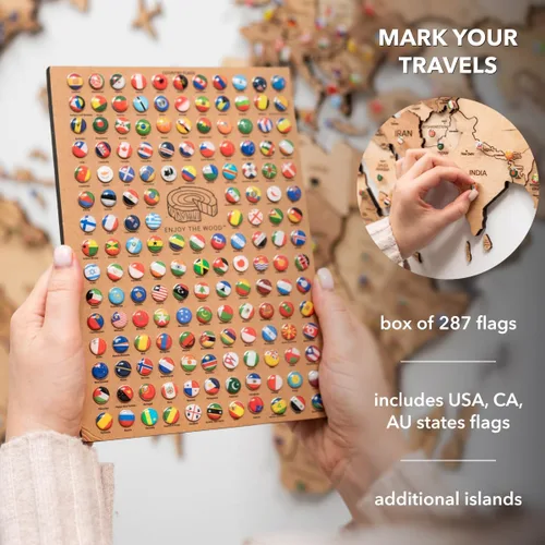 Miniatura 6 de Enjoy The Wood Mapa del mundo de madera 3D, arte para pared, decoración de pared de madera grande, idea de regalo de inauguración de la casa, mapa