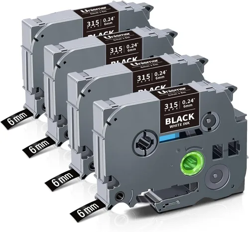 Unismar Compatible con cinta adhesiva Brother TZe-315 TZ315 TZe de 0.236 in 0.23 de 0.236 in 0.23 de color blanco sobre negro para PTD220 PTD200