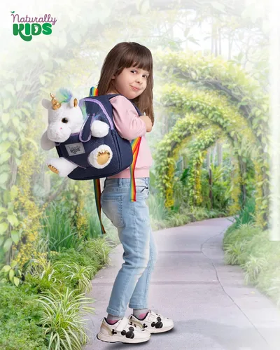 Miniatura 4 de Naturally KIDS Mochilas - Mochila para niños y niñas con animales de peluche - Regalos para niños y niñas de 3, 4, 5 años, 03 Unicornio Blanco