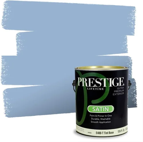 Miniatura 132 de Prestige Paints. - Base y pintura para exteriores en un solo galón, 1 galón. plano, comparable con Sherwin Williams Topsail. SW6799-PCM