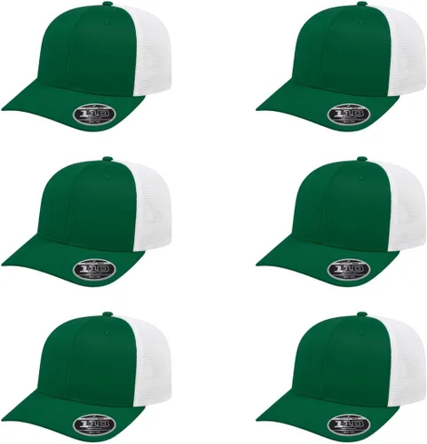 Miniatura 99 de Cap America i8502 Flexfit 110 Premium - Gorra de camionero de perfil medio con 6 paneles de malla trasera con protección UV y cierre ajustable Azul