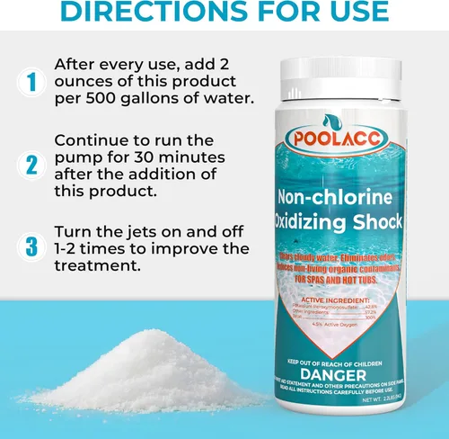 Miniatura 4 de POOLACC 35.2oz Limpiador Oxidante Spa Shock Sin Cloro para Bañera de Hidromasaje, Cuidado de Agua Libre de Cloro y Limpiador Oxidante Mejorado