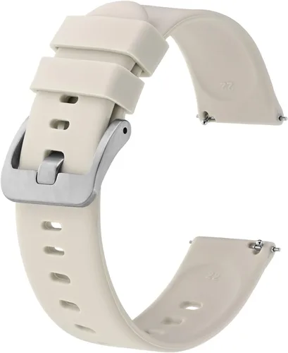 Miniatura 91 de BISONSTRAP Correas de reloj de silicona, correas de reloj delgadas con liberación rápida, 0.787 in, negro con hebilla negra