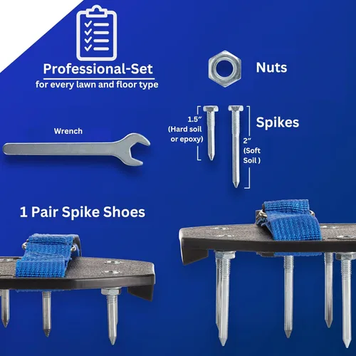 Miniatura 8 de Briliantwerk Aireador de Césped con Correas Ajustables - para Aireación de Césped o como Zapatos Niveladores - Zapatos Aireadores de Césped como
