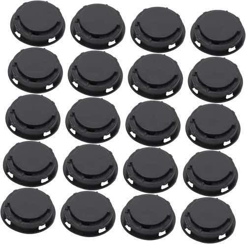 50 tapones de plástico para huchas y figuras de yeso, tapones de cierre de doble parte inferior, tapón negro para cajas de ahorro, fácil instalación