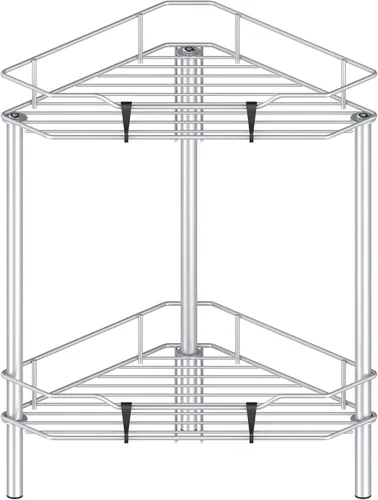 Miniatura 24 de HuggieGems Estante Organizador de Esquina para Ducha de 2 Niveles con Ganchos, Soporte de Estantes de Baño, Negro