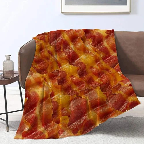 Miniatura 2 de Manta de Tiro de Tocino de Franela de Forro Polar Colcha de Aire Acondicionado Mejor Regalo Manta de Felpa Ligera y Acogedora para Sofá Silla