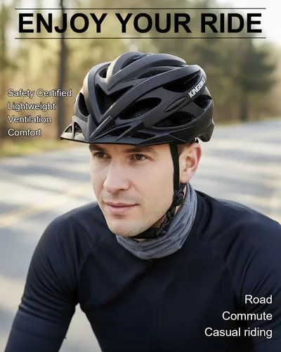 Miniatura 7 de KINGBIKE - Casco de bicicleta para adultos, hombres, mujeres y jóvenes, para ciclismo en carretera y montaña, con luz recargable por USB