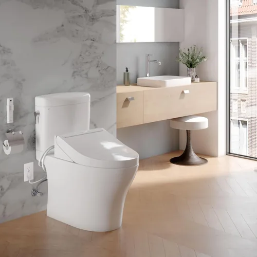 Miniatura 6 de TOTO WASHLET C5 - Asiento de inodoro electrónico con bidé PREMIST y EWATER+ para limpieza de varita, redondo, algodón blanco - SW3083#01