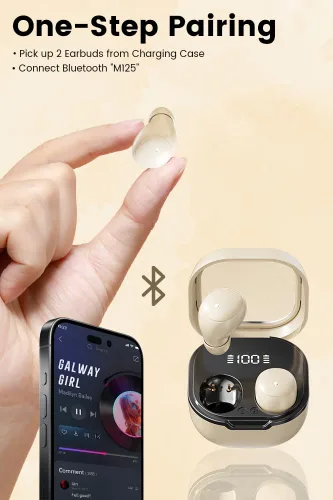 Miniatura 3 de Auriculares invisibles mini para dormir, inalámbricos, Bluetooth, ultraligeros, ajuste cómodo para dormir de lado, suaves, intrauriculares, tapones