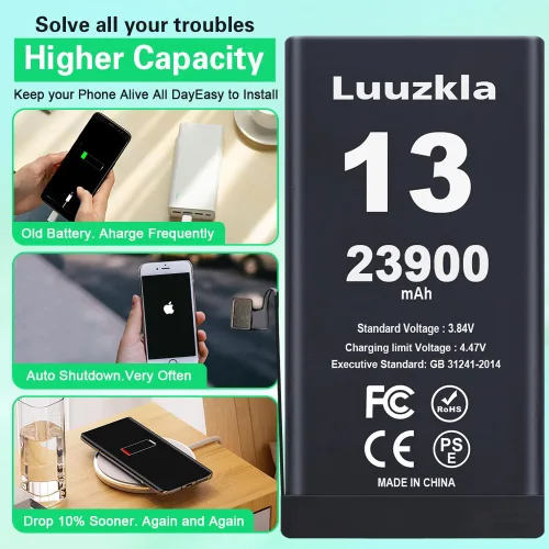 Miniatura 3 de Batería de 23900 mAh compatible con iPhone 13, batería de gran capacidad compatible con iPhone 13, con kits de herramientas completos, 0 ciclos