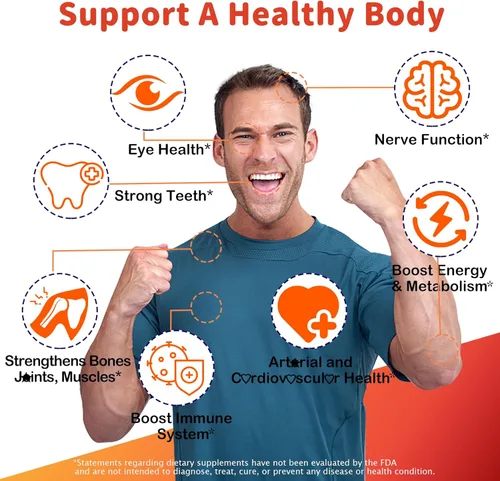 Miniatura 5 de Gomitas ADK+Vitamina B12 sin Azúcar - Vitamina D3 K2 10,000UI/ 5000UI, B12 5000 mcg 2500 mcg, K2 (MK-7) 240 mcg, Multivitamínico para Adultos