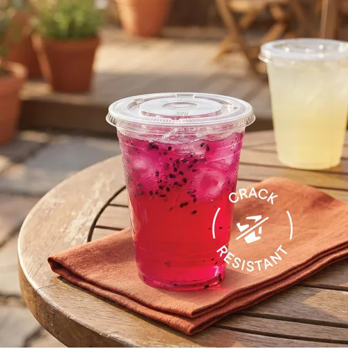 Miniatura 6 de Vasos de plástico transparente de 16 onzas con tapas con ranura para popote [100 juegos] vasos desechables transparentes de PET con tapas, taza