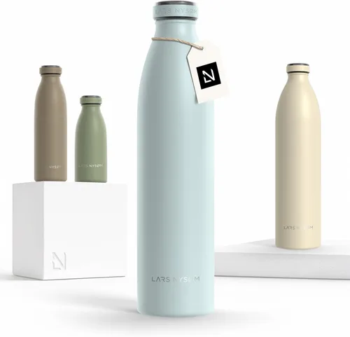 Miniatura 35 de LARS NYSØM Botella de agua XL de acero inoxidable aislada 12oz 17oz 25oz 34oz 51oz Botella térmica aislada para bebidas calientes y frías Azul