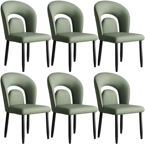 Miniatura 18 de YVYKFZD Leather Dining Chairs, Kitchen Chairs Set with Curved Back, Upholstered Dining Room Chair, Armless Comfy Side Chair, for Living Room