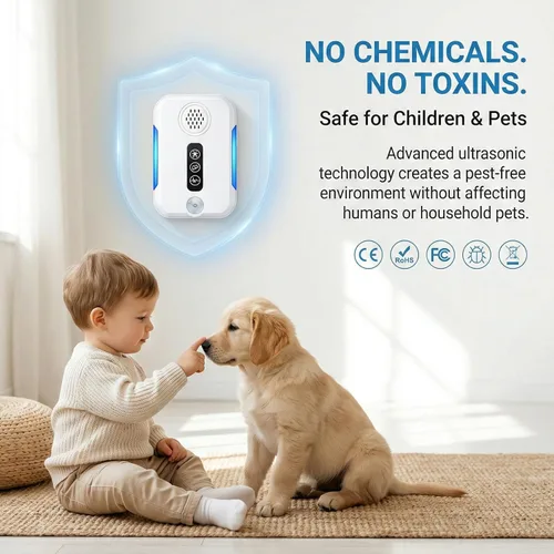 Miniatura 4 de Repelente ultrasónico de roedores para interiores, 1 paquete, enchufe electrónico de control de plagas para ratas, ratones, cucarachas, arañas
