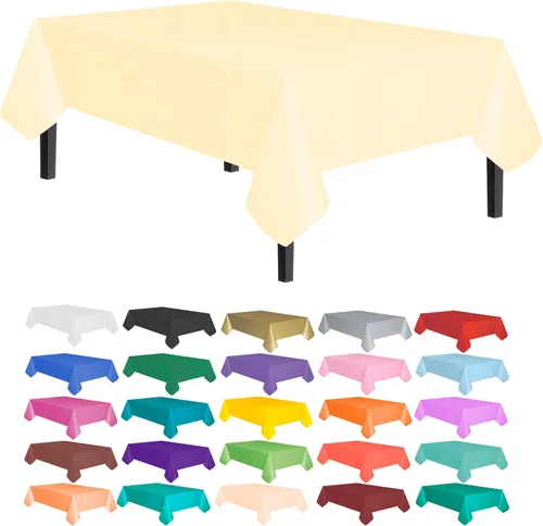 Miniatura 50 de allgala Mantel desechable a prueba de agua, paquete de 6 manteles de 54 x 108 pulgadas, marrón, para fiestas, cumpleaños, bodas, picnic, fiestas