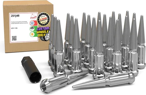 Miniatura 19 de Wheel Accessories Parts 20 tuercas hexagonales de 1/2 a 20 roscas de 4.40 pulgadas de largo, cromadas de 7/8 pulgadas y 13/16 pulgadas, para Chevy