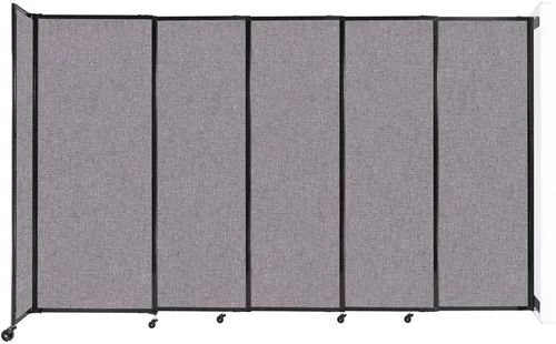 Miniatura 137 de Divisor de habitación de pared recta deslizante montado en la pared Anchos ajustables Ruedas de bloqueo Separador de habitación Paneles