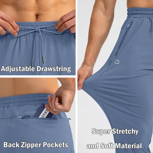 Miniatura 5 de G Gradual Pantalones deportivos para hombre con bolsillos con cremallera, pantalones deportivos cónicos para entrenamiento, correr, correr