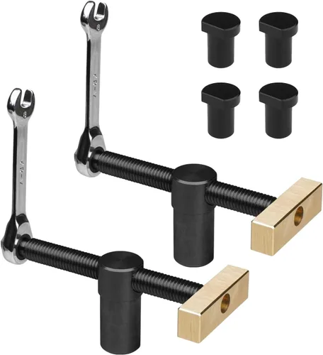 Miniatura 9 de 2 abrazaderas para perro de banco para agujero de 0.78 pulgadas, clips de escritorio ajustables para carpintería, bancos de tornillo de fijación