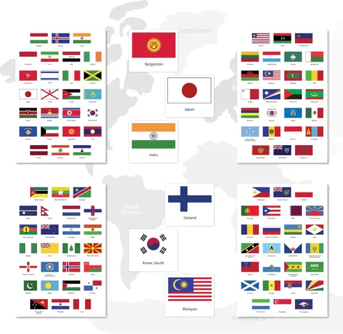 Miniatura 6 de Calcomanías de banderas del mundo – Juego de banderas de país premium y calcomanías de bandera pequeña – Banderas del mundo duraderas y calcomanías