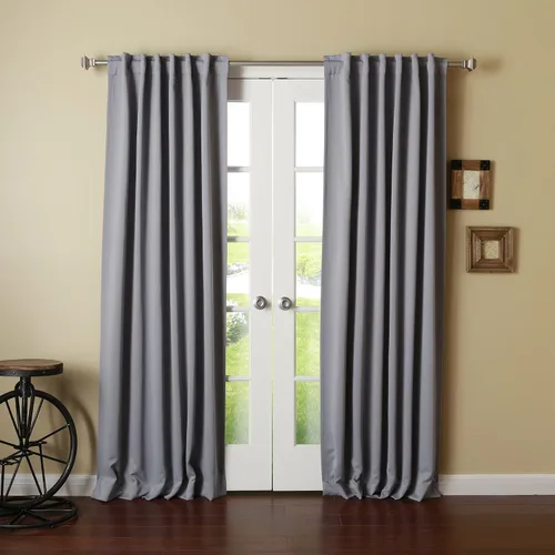 Best Home Fashion Cortinas opacas con aislamiento térmico, pestaña trasera, bolsillo para barra, color gris, 52 pulgadas de ancho x 126 pulgadas de