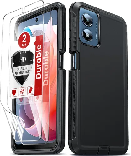 LeYi Funda compatible con Moto G Play 4G 2024: 【No compatible con Play 5G 2024/G 5G 2024】 Funda de teléfono para Motorola G Play 4G 2024 con 2 Negro