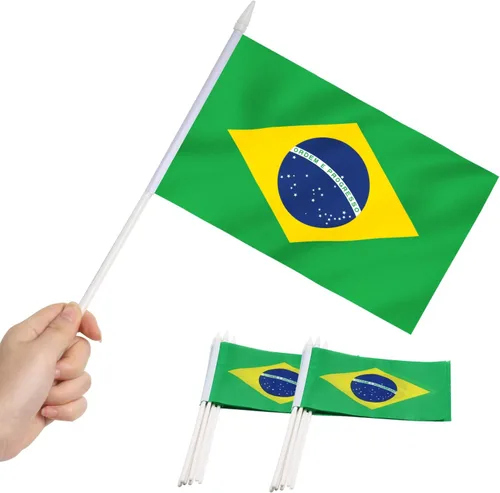 Miniatura 22 de Anley Mini bandera de El Salvador, paquete de 12 unidades, banderas salvadoreñas pequeñas en miniatura de mano en barra, resistentes a