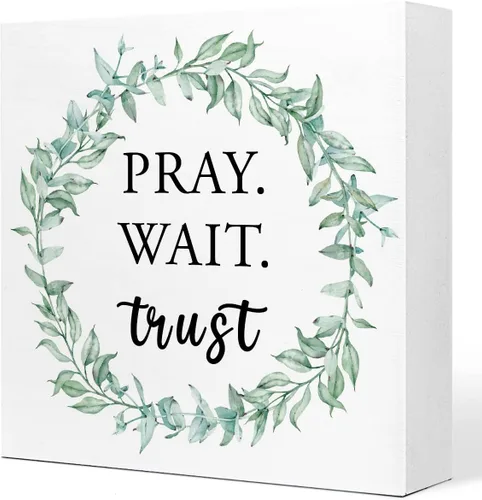 Miniatura 7 de Letrero de madera con texto en inglés "Love Never Fails" de 1 Corinthians 13:8, letrero de madera con versículo bíblico, decoración de escritorio