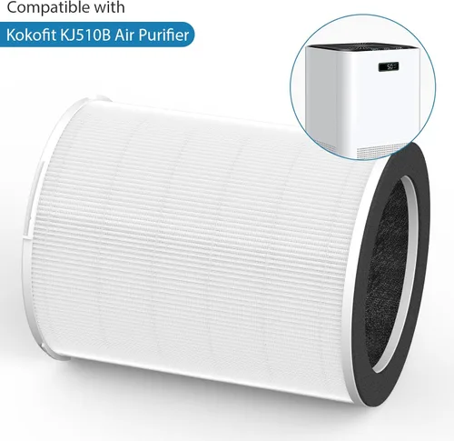 Miniatura 2 de Paquete de 1 filtro de repuesto KJ510B compatible con purificador Kokofit KJ510B, sistema de filtración 3 en 1