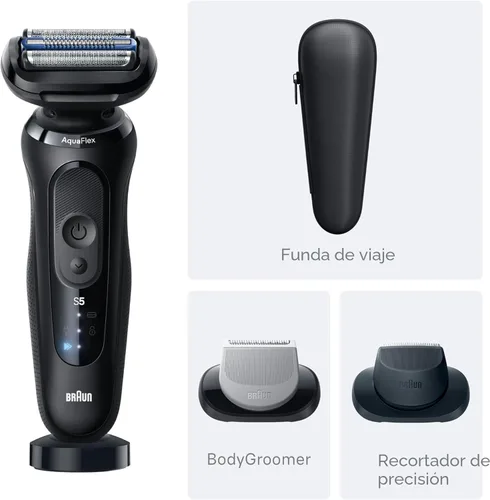 Miniatura 10 de Braun Series 5 - Afeitadora eléctrica para hombres, maquinilla de afeitar de lámina húmeda y seca, accesorio de recortadora de precisión, accesorio