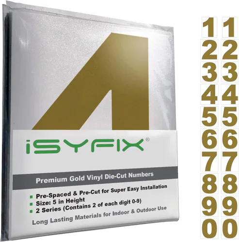 Miniatura 13 de iSYFIX Calcomanías de Números de Vinilo Verde Manzana – 1.5 Pulgadas Autoadhesivas (2 Juegos) – Calcomanía Premium Troquelada y Pre-espaciada
