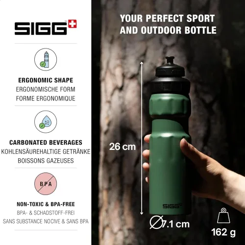Miniatura 3 de SIGG - Botella de agua deportiva - WMB Sports Black - Con tapa deportiva de 3 etapas - Fabricado en Suiza - A prueba de fugas - Ligero - Metal