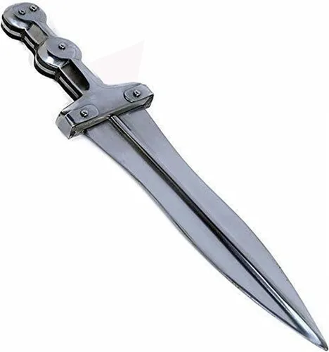 Miniatura 3 de Daga romana Pugio Soldados del siglo III armadura de arma lateral como espadas romas llanas con sarna de chips de oro
