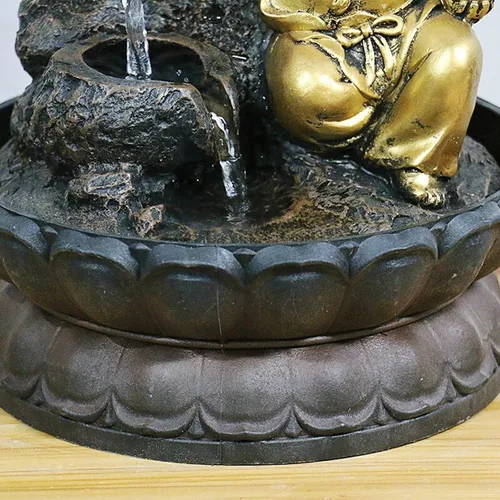 Miniatura 4 de Tabletop Water Fountain Fotai Waterfall Fountain Feng Shui Polo Office Decoration - Round Water Flow Waterfall Suitable for Office Bedroom Decoration