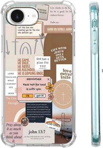 Miniatura 26 de Funda para Celular con Versículos de la Biblia, Colocación de Citas Cristianas de Jesús, Diseño Collage, Funda Protectora Suave de TPU de Moda