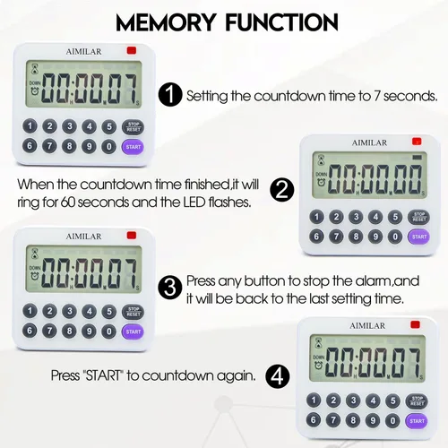 Miniatura 4 de AIMILAR Temporizador digital magnético de cocina con teclado numérico directo, alarma fuerte, temporizador de cuenta regresiva de 99 horas