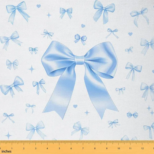 Miniatura 47 de The Yard - Tela floral vintage de copos de nieve de ciervo, oso de ciervo, para niños, adolescentes, estilo granja, animales salvajes, plantas Azul