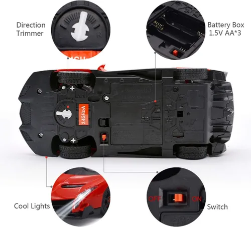 Miniatura 6 de Auto de Carreras de Control Remoto RC Compatible con Lamborghini Veneno, Vehículo de Juguete RC Modelo con Licencia Oficial 1:24 para Niños de 6, 7