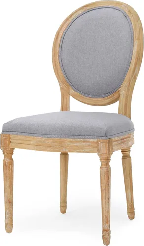 Miniatura 6 de Christopher Knight Home Camille - Sillas de comedor tradicionales de terciopelo, 2 piezas, color gris y blanco brillante Gris claro