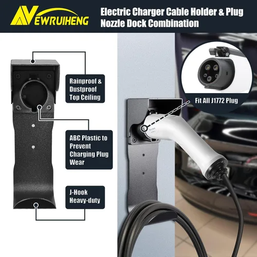 Miniatura 3 de Juego de soporte para cargador de vehículo eléctrico y caja de control, almacenamiento de cargador de vehículo eléctrico de montaje en pared, base