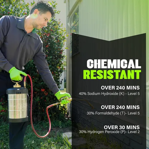 Miniatura 5 de GRIPXX Herkules Grip guantes de nitrilo verde de alta resistencia de 8 mil, textura de diamante 3D elevada - libres de látex y polvo - industriales