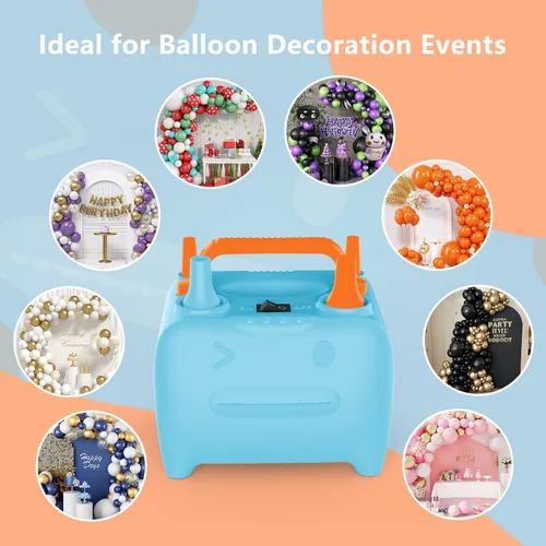 Miniatura 5 de OWill Balloon Pump Electric, Balloon Inflator Electric Air Pump, Portable Dual Nozzle Balloons Air Pump Electric 600W Blow Machine for Party