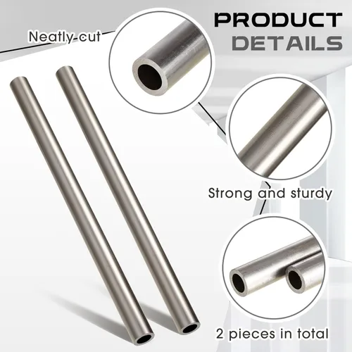 Miniatura 3 de Gisafai 2 piezas de tubo de acero laminado en frío de 3/4'' de diámetro exterior, 0.51'' de diámetro interior, pared de 0.12'', longitud de 12