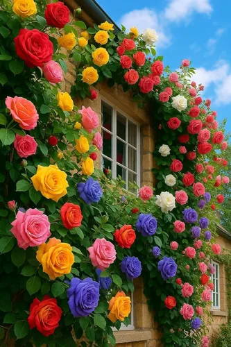 Más de 200 semillas de rosas trepadoras mezcladas de 6 colores - Flor de vid perenne sin OGM para decoración de jardín, enrejado de valla de arco,